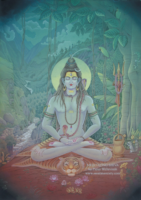 Shiva meditating