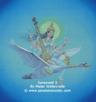 Click for a larger images of this Saraswati painting